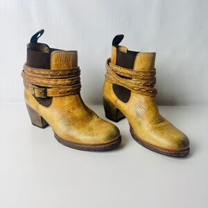 BED|STU Tan Leather Ankle Boots